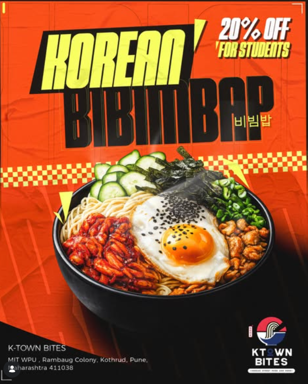 Korean Bibimbap with 15% student discount at K-Town Bites